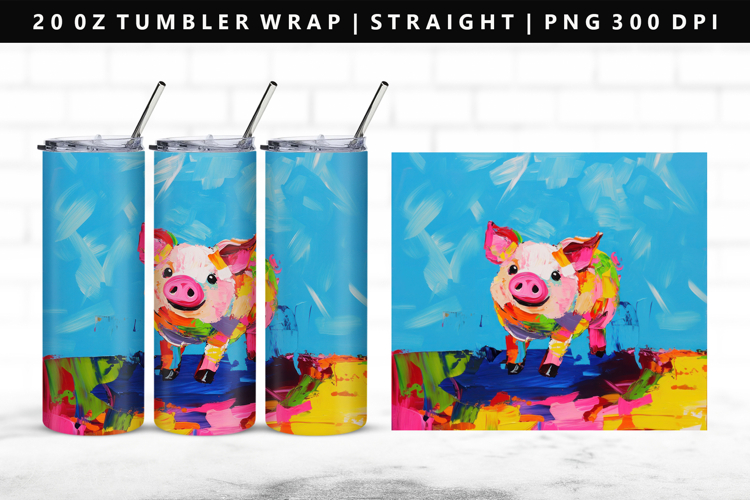 Pig 20oz Tumbler Wrap | Sublimation PNG Design