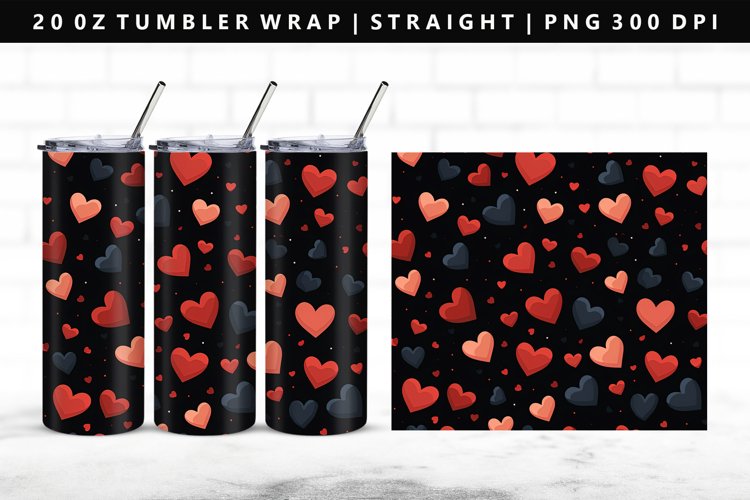 Heart 20oz Tumbler Wrap | Sublimation PNG Design
