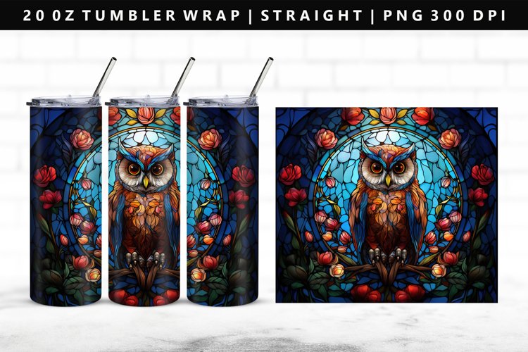 Owl 20oz Tumbler Wrap | Sublimation PNG Design