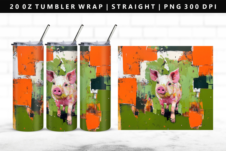 Pig 20oz Tumbler Wrap | Sublimation PNG Design