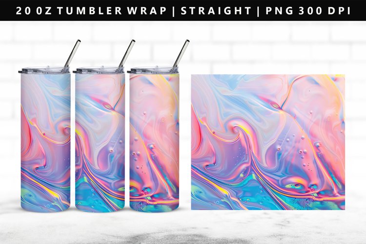 Iridescent 20oz Tumbler Wrap | Sublimation PNG Design