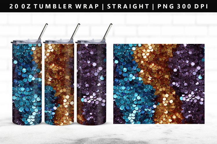 Sequin 20oz Tumbler Wrap | Sublimation PNG Design