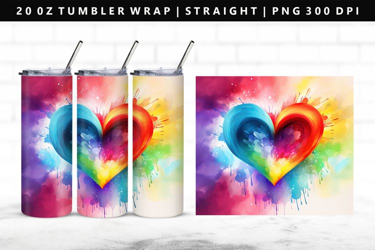 Heart 20oz Tumbler Wrap | Sublimation PNG Design
