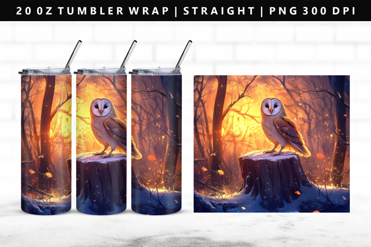 Owl 20oz Tumbler Wrap | Sublimation PNG Design