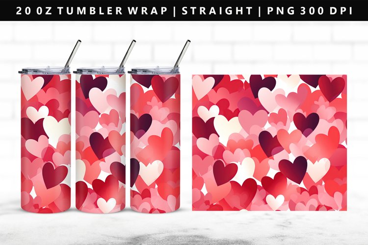 Heart 20oz Tumbler Wrap | Sublimation PNG Design
