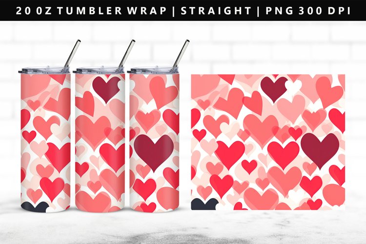 Heart 20oz Tumbler Wrap | Sublimation PNG Design