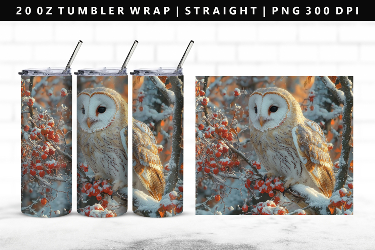 Owl 20oz Tumbler Wrap | Sublimation PNG Design