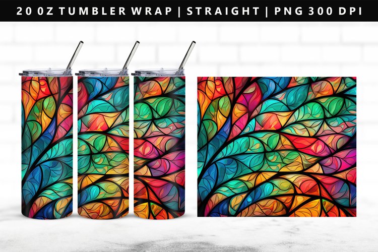 Stained Glass 20oz Tumbler Wrap | Sublimation PNG Design example image 1