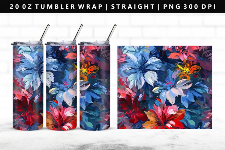 Flower 20oz Tumbler Wrap | Sublimation PNG Design