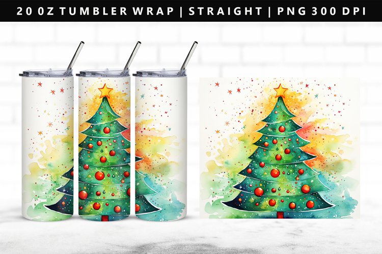 Watercolor 20oz Tumbler Wrap | Sublimation PNG Design