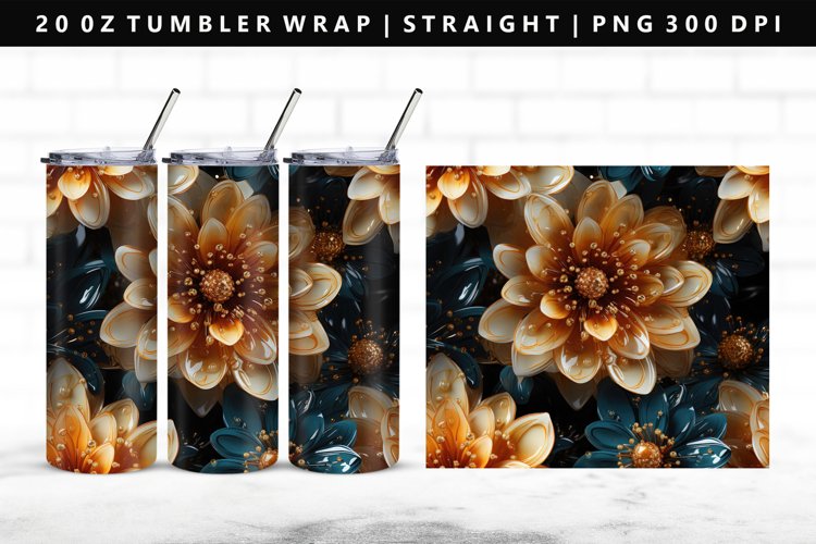 Flower 20oz Tumbler Wrap | Sublimation PNG Design