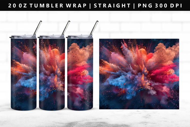 Rainbow 20oz Tumbler Wrap | Sublimation PNG Design example image 1