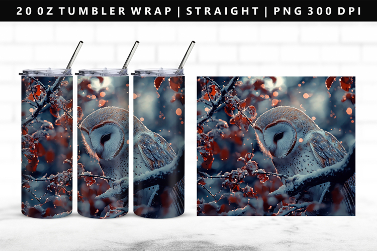 Owl 20oz Tumbler Wrap | Sublimation PNG Design