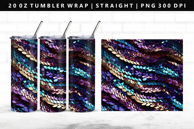 Sequin 20oz Tumbler Wrap | Sublimation PNG Design