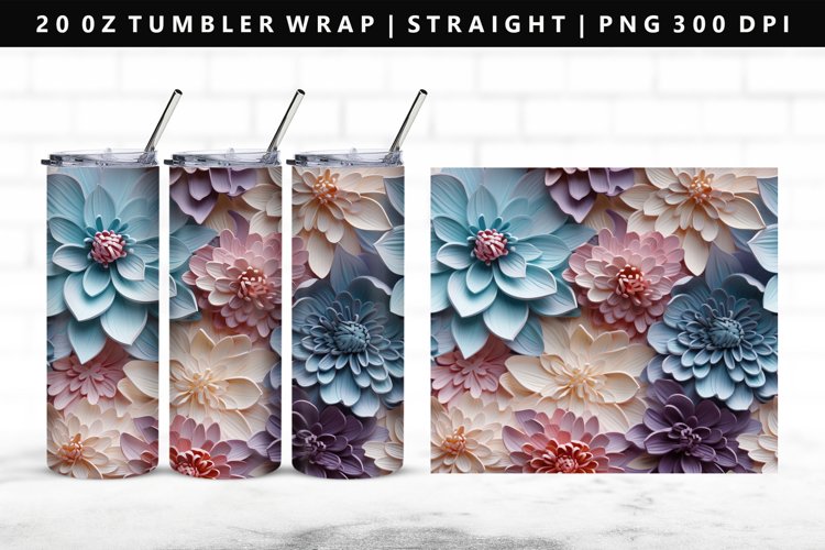 Flower 20oz Tumbler Wrap | Sublimation PNG Design