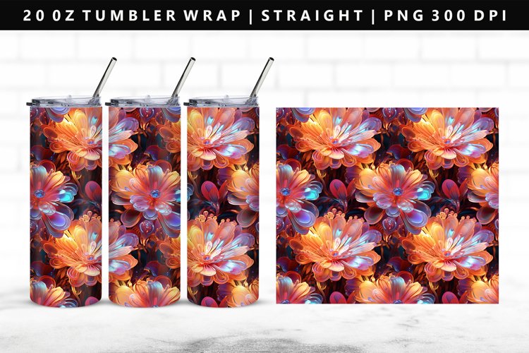 Flower 20oz Tumbler Wrap | Sublimation PNG Design