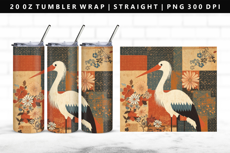 Hanafuda 20oz Tumbler Wrap | Sublimation PNG Design