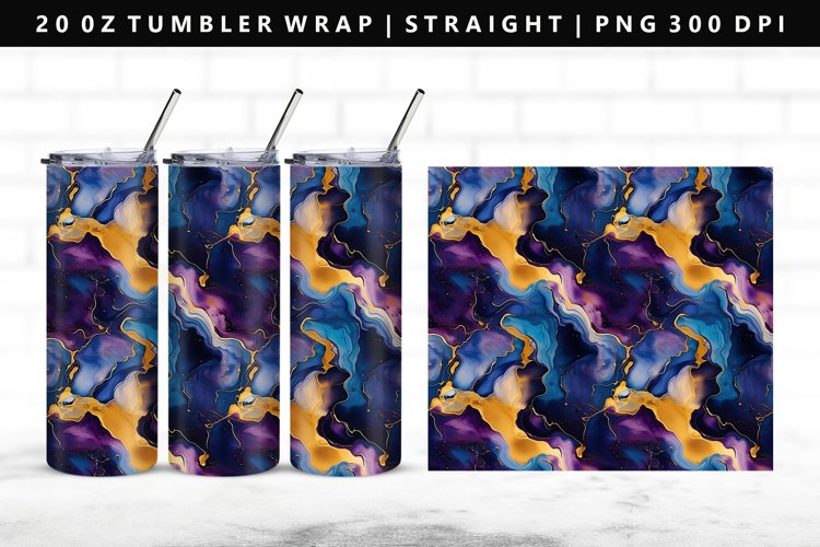 Alcohol Ink 20oz Tumbler Wrap | Sublimation PNG Design