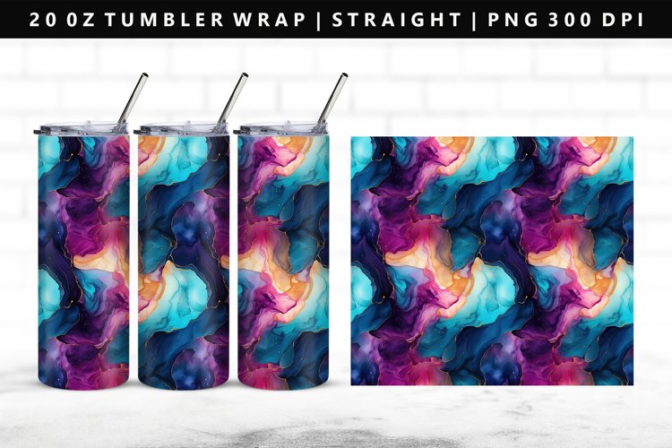 Alcohol Ink 20oz Tumbler Wrap | Sublimation PNG Design