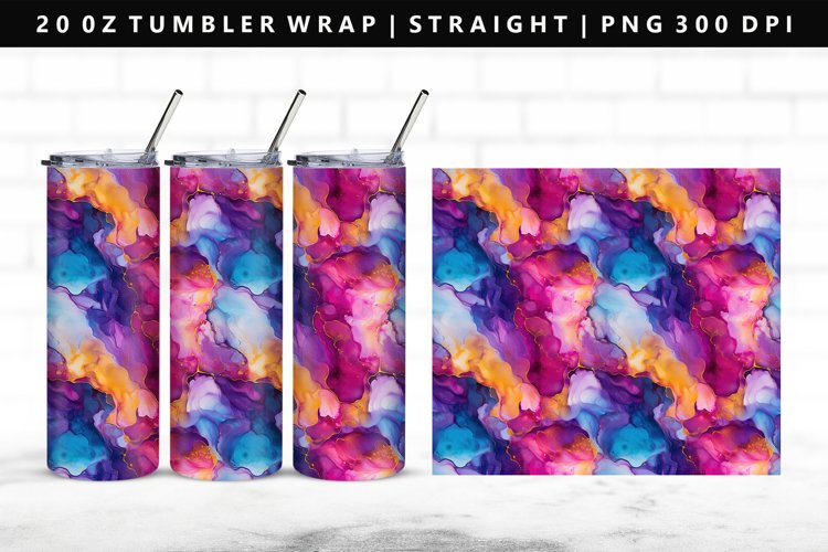 Alcohol Ink 20oz Tumbler Wrap | Sublimation PNG Design