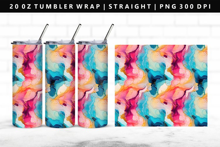 Alcohol Ink 20oz Tumbler Wrap | Sublimation PNG Design