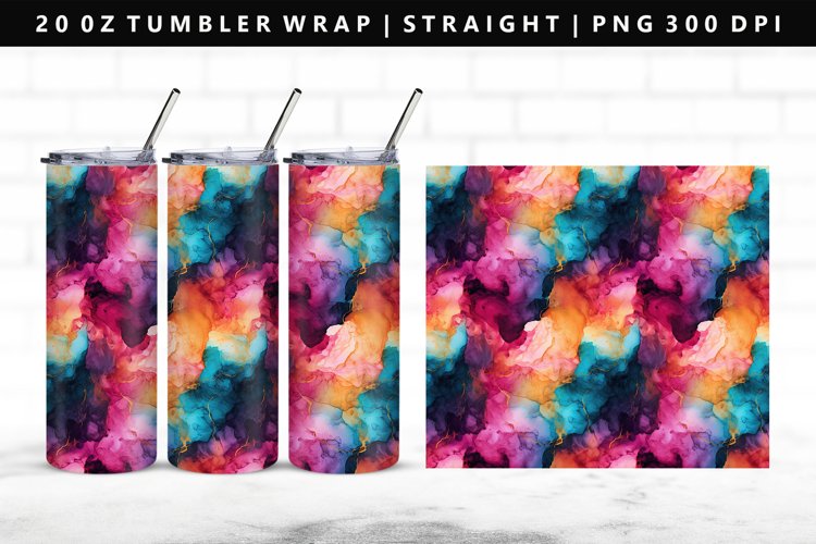 Alcohol Ink 20oz Tumbler Wrap | Sublimation PNG Design