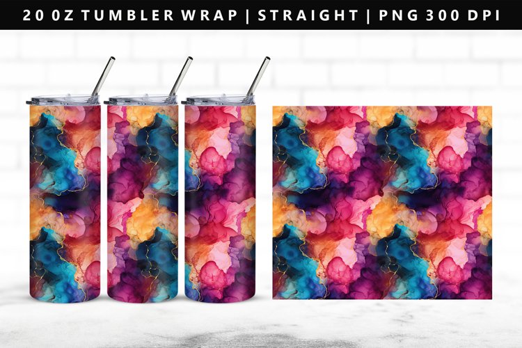 Alcohol Ink 20oz Tumbler Wrap | Sublimation PNG Design