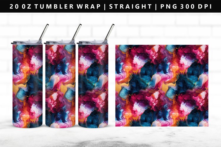 Alcohol Ink 20oz Tumbler Wrap | Sublimation PNG Design