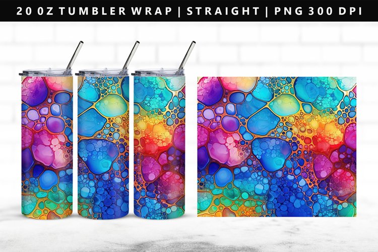 Alcohol Ink 20oz Tumbler Wrap | Sublimation PNG Design