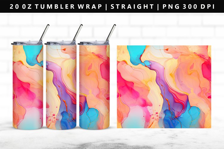 Alcohol Ink 20oz Tumbler Wrap | Sublimation PNG Design