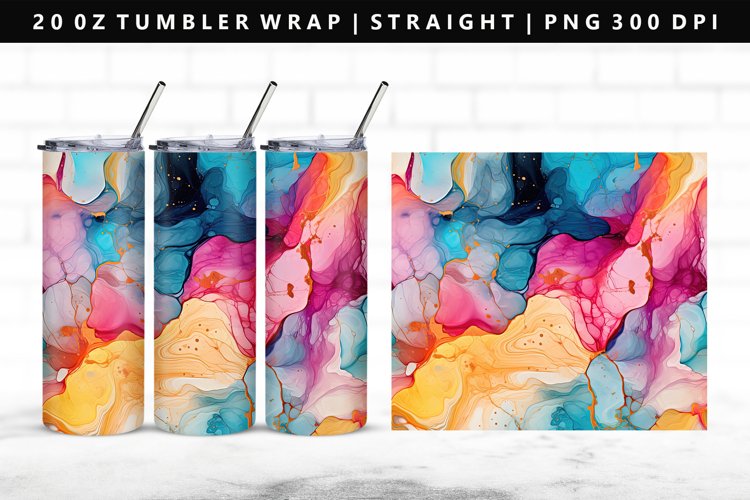 Alcohol Ink 20oz Tumbler Wrap | Sublimation PNG Design