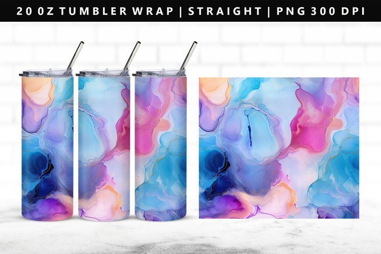 Alcohol Ink 20oz Tumbler Wrap | Sublimation PNG Design