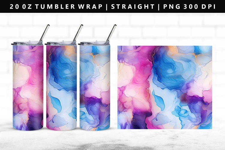 Alcohol Ink 20oz Tumbler Wrap | Sublimation PNG Design