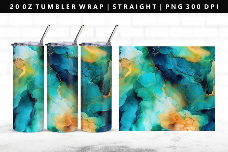 Alcohol Ink 20oz Tumbler Wrap | Sublimation PNG Design