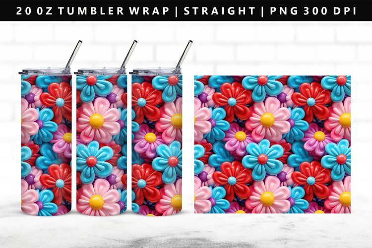 Flower 20oz Tumbler Wrap | Sublimation PNG Design