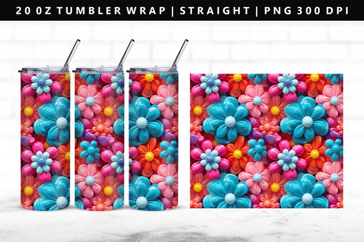 Flower 20oz Tumbler Wrap | Sublimation PNG Design