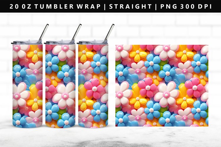 Flower 20oz Tumbler Wrap | Sublimation PNG Design