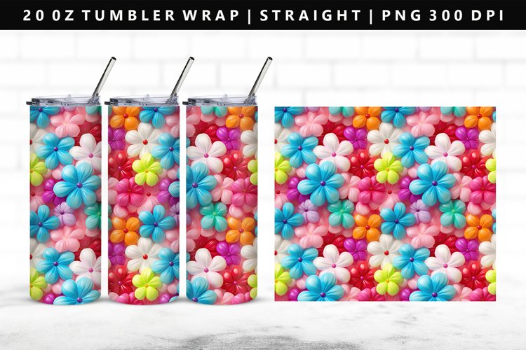Flower 20oz Tumbler Wrap | Sublimation PNG Design