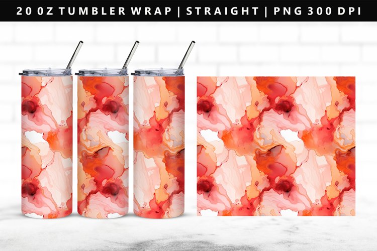 Alcohol Ink 20oz Tumbler Wrap | Sublimation PNG Design