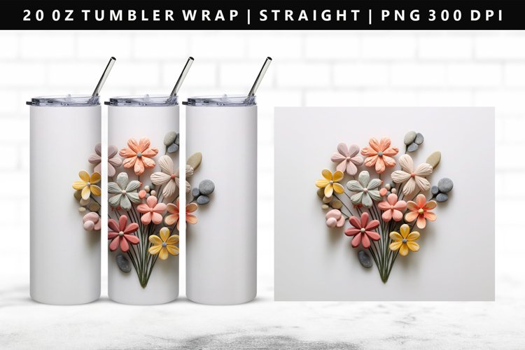 Flower 20oz Tumbler Wrap | Sublimation PNG Design