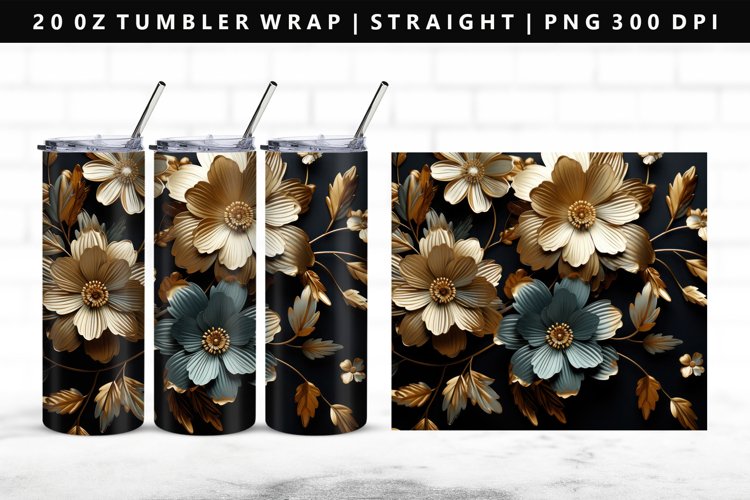 Flower 20oz Tumbler Wrap | Sublimation PNG Design