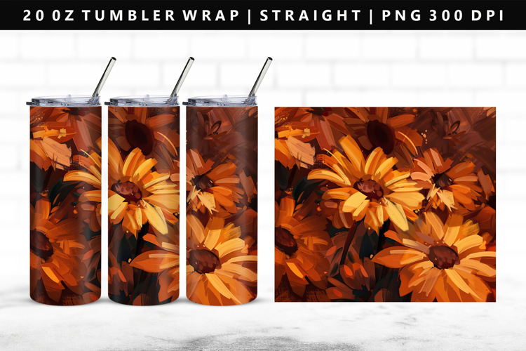 Flower 20oz Tumbler Wrap | Sublimation PNG Design