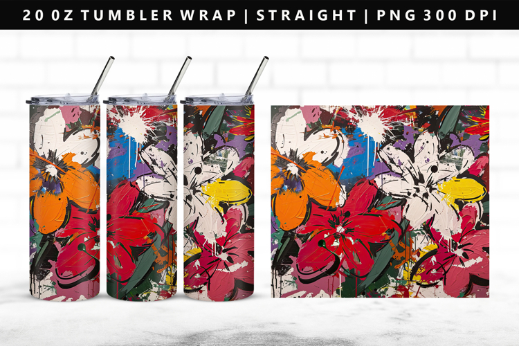Flower 20oz Tumbler Wrap | Sublimation PNG Design