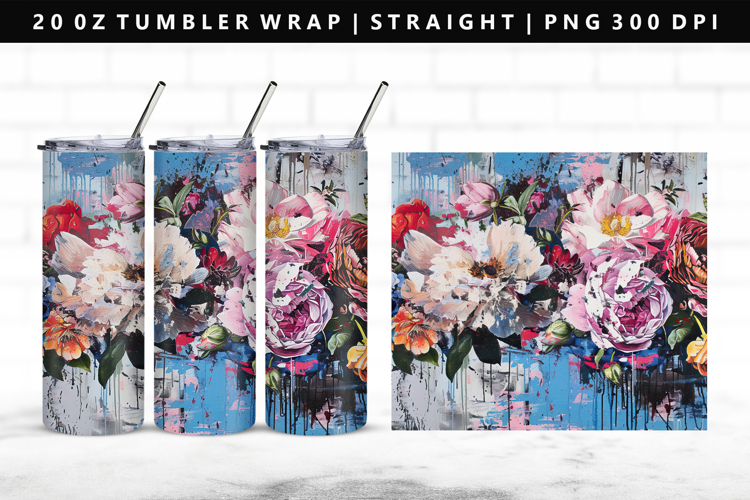 Flower 20oz Tumbler Wrap | Sublimation PNG Design