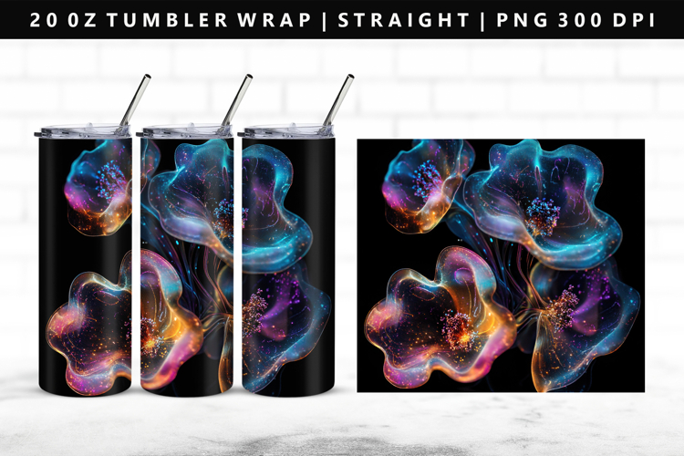 Flower 20oz Tumbler Wrap | Sublimation PNG Design
