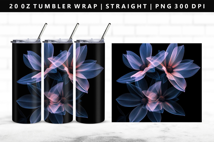 Flower 20oz Tumbler Wrap | Sublimation PNG Design