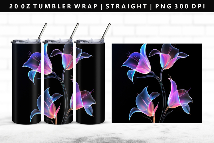 Flower 20oz Tumbler Wrap | Sublimation PNG Design