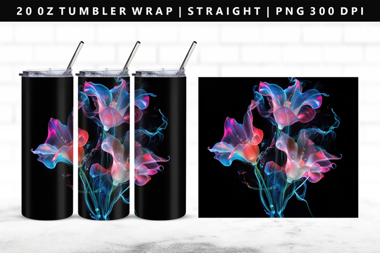 Flower 20oz Tumbler Wrap | Sublimation PNG Design