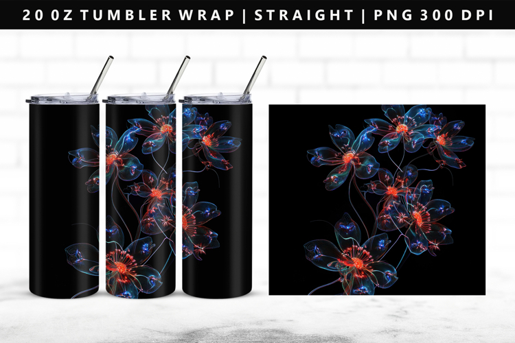 Flower 20oz Tumbler Wrap | Sublimation PNG Design