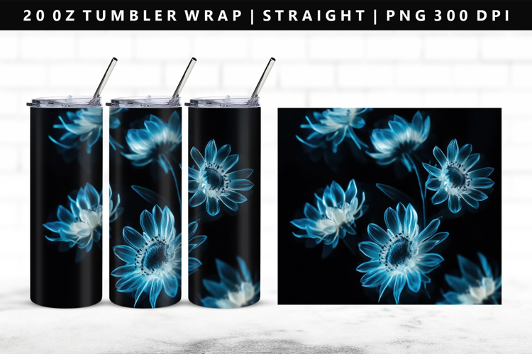Flower 20oz Tumbler Wrap | Sublimation PNG Design